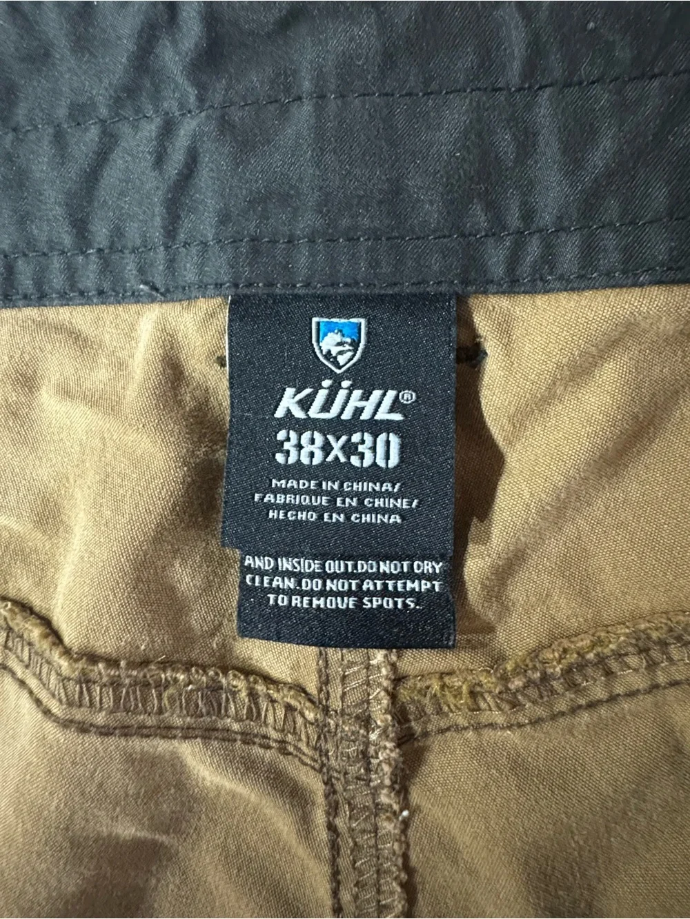 KUHL Revolver Pants Men 38x30 khakis Brown Hiking Outdoor Cargo Vintage Patina